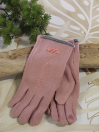 Gants - suédine - surpiqures - écriture Fashion Gloves