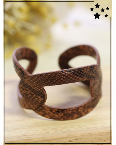 Bracelet manchette - Python - Camel