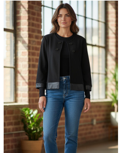 Kalisson - L au XXL - veste - 10% visc. - boutons - noir 