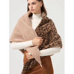 Poncho / tour de cou - bouclette / léopard 