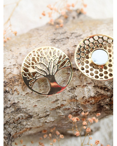Broche aimantée - arbre de vie - doré 