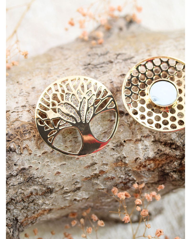 Broche aimantée - arbre de vie - doré 