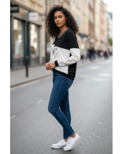 Kalisson - M au XXL - Haut bicolore impr. - 90% cot. 