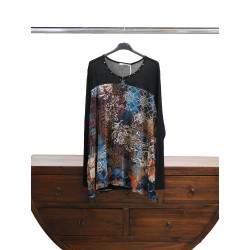 Bagoraz - T6 - Haut col Strasses impr. florales - 100% visc. 