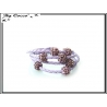 Bracelet multi-rangs - Boule strass - Violet