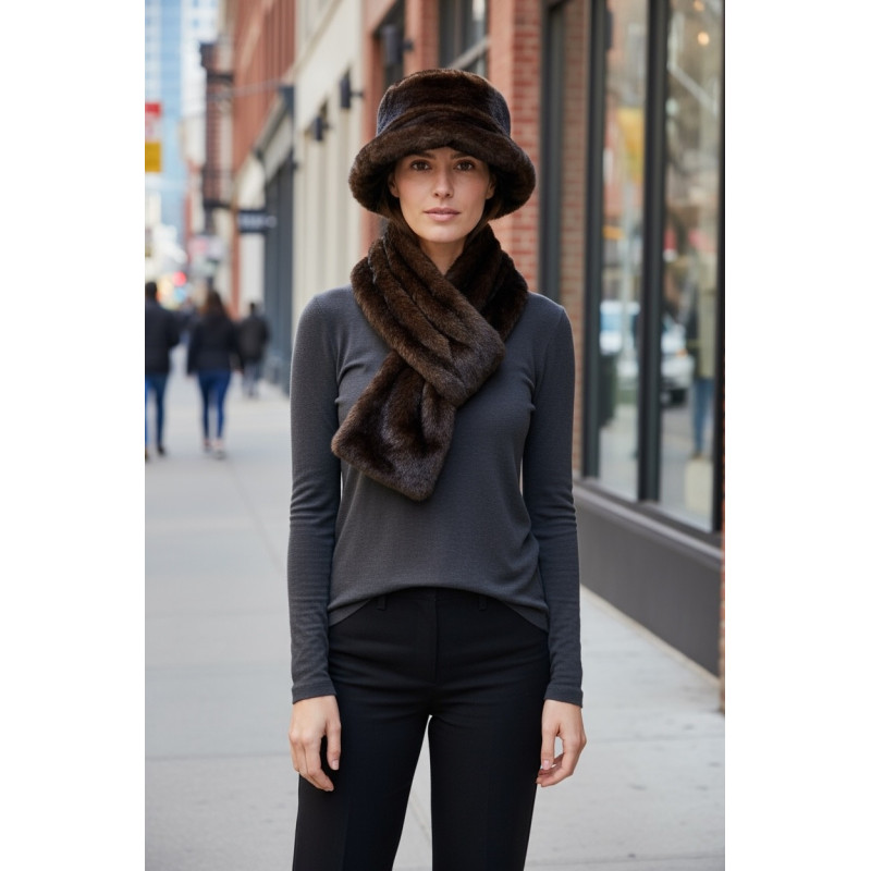 Ensemble - Chapeau + Echarpe Tout doux Couleur:CH. Chocolat