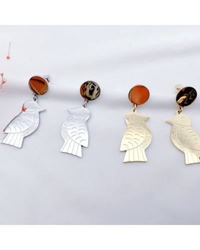 Boucles doreilles dorées acier inoxydable femme
