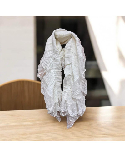 Foulard Texturé Dentelle Couleur:D. Blanc