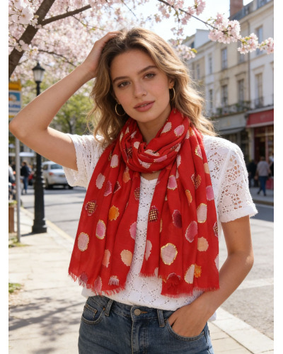 Foulard Brill. Pois de couleurs 