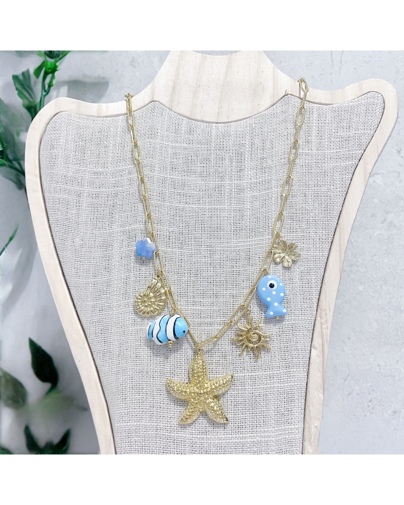 CO. Breloques Acier In. Doré - Etoiles de mer 