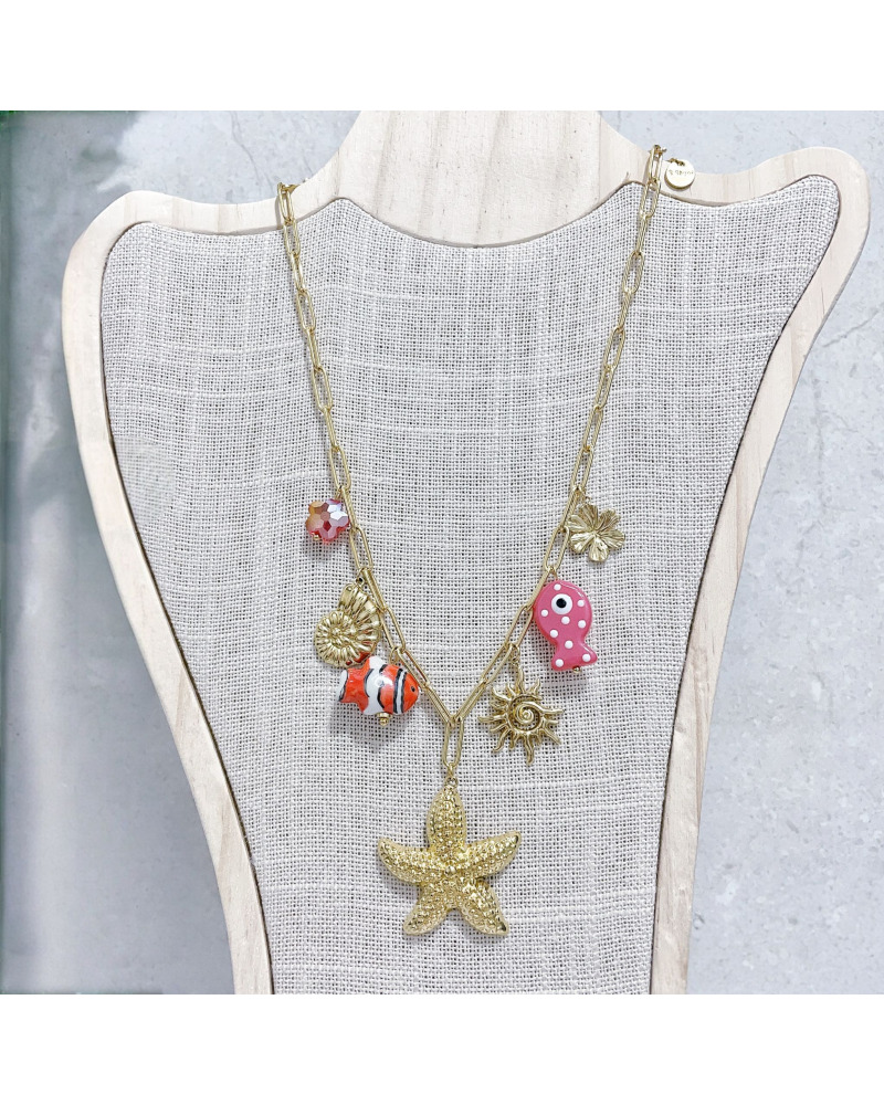 CO. Breloques Acier In. Doré - Etoiles de mer 