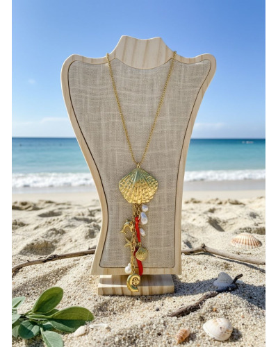 CO. Acier In. Doré - Coquillage Pendentif 