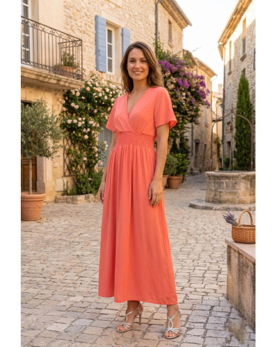 TU (max. 44) - Robe Col V Longue T. Elast. 