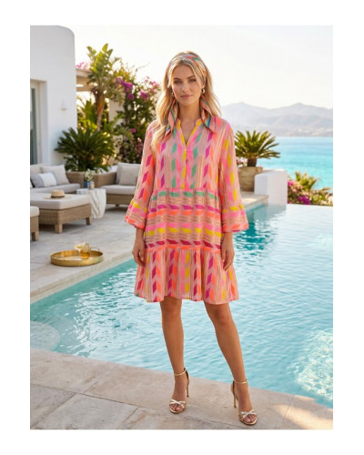 TU (max. 44) - Robe courte colorée - 100 % Visc. 