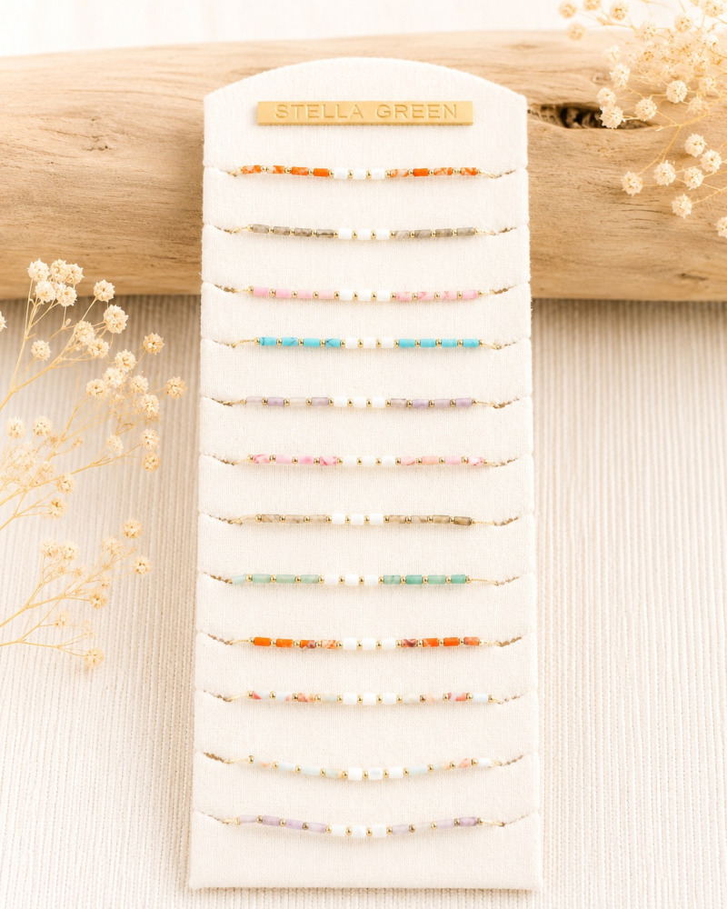 Lot x 12 - Petit bracelet Pierres