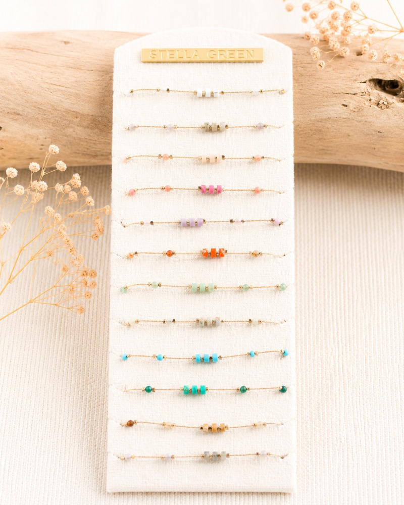 Lot x 12 - Petit bracelet Pierres