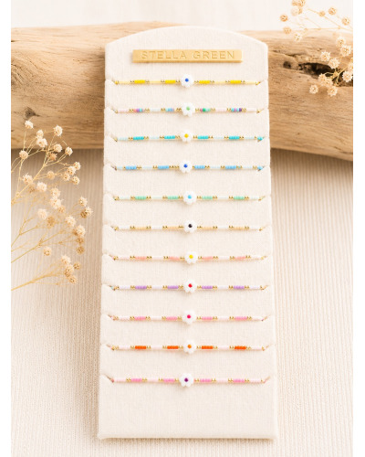 Lot x 12 - Petit bracelet Marguerites