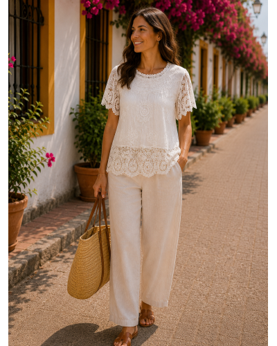 TU (max. 42) - 100% Cot. Dentelle Florale 