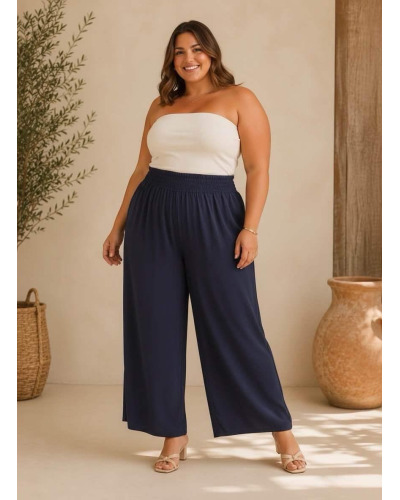 GTU- Pant. GT Wide Large Fluidité Plage / Beachwear  - Matière Maillot Stretch Couleur:B. Marino