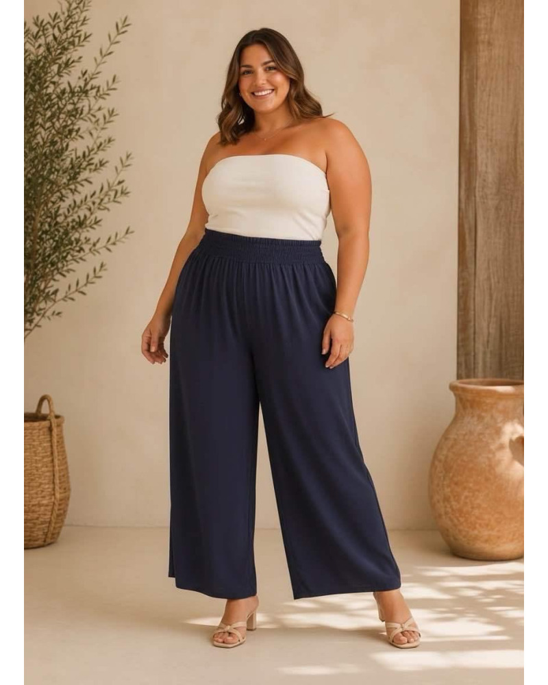 GTU- Pant. GT Wide Large Fluidité Plage / Beachwear  - Matière Maillot Stretch Couleur:B. Marino