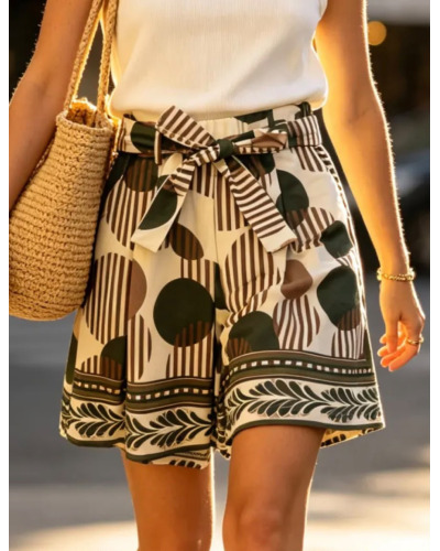 TU - Short Ample Décontracté Pur Coton 100% Coton Couleur:V. Kaki clair