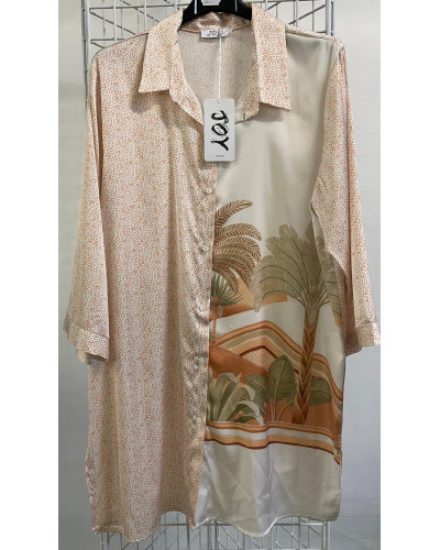 XL - Chemise GT Impr. floral - 50% visc. / 45% polia. / 5% elast. 