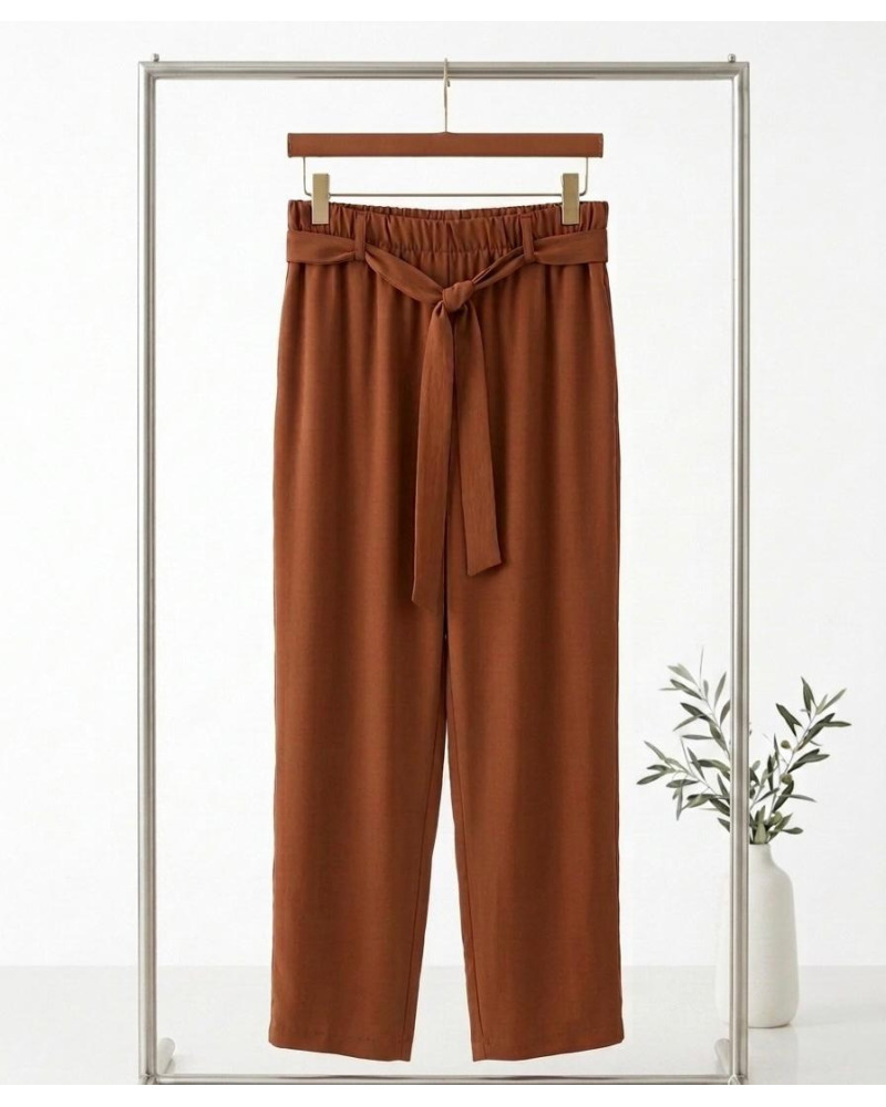 T3-T4-Pant. avec ceinture uni.- 100% polye. 
