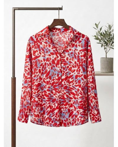 S-M-L - Chemise Impr. Floral - 65% visc./35% polye. Taille:S