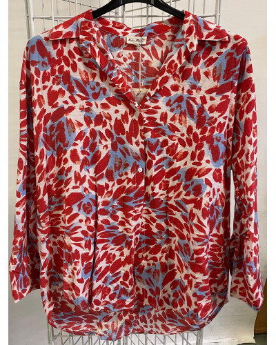 S-M-L - Chemise Impr. Floral - 65% visc./35% polye. Taille:S