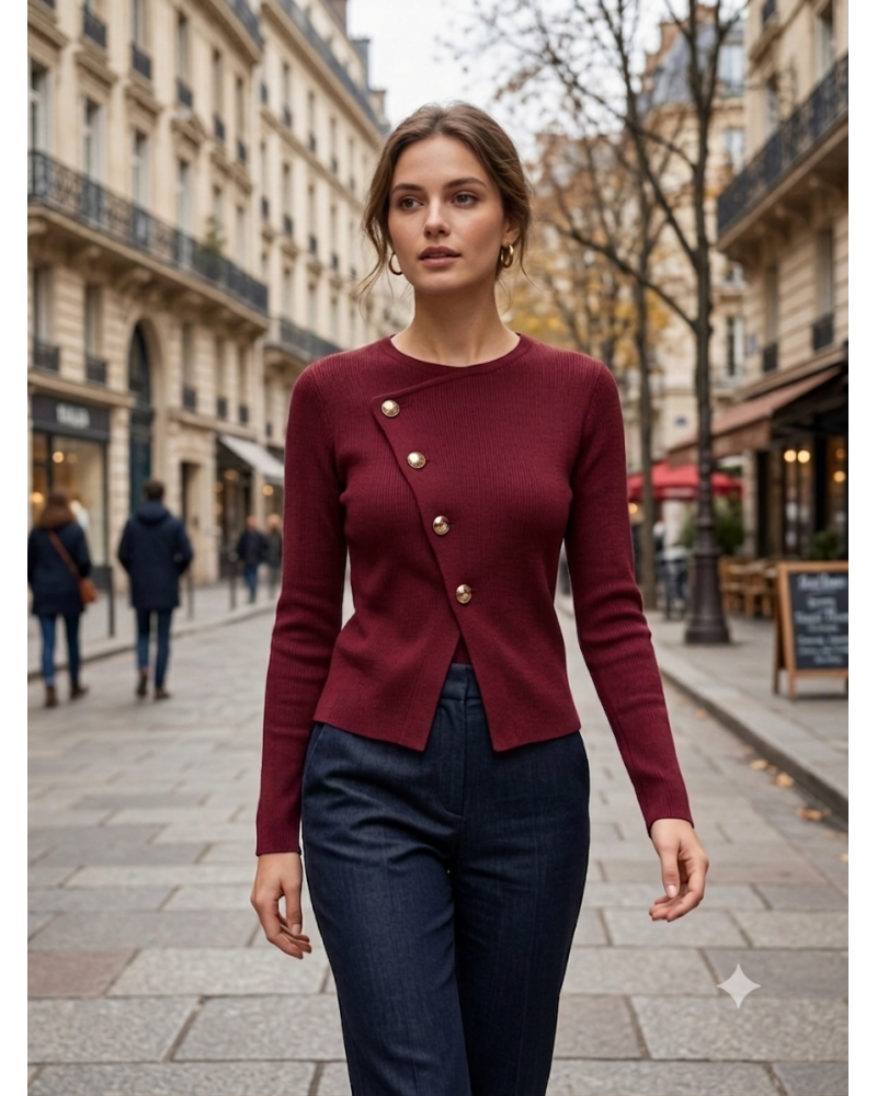 TU(max 42) - Col Rond Cardigan court - 100% visc. 