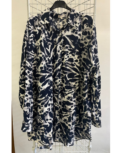 TU(Max 44) - Chemise Impr. Léo. - 90% visc. / 10% lin 