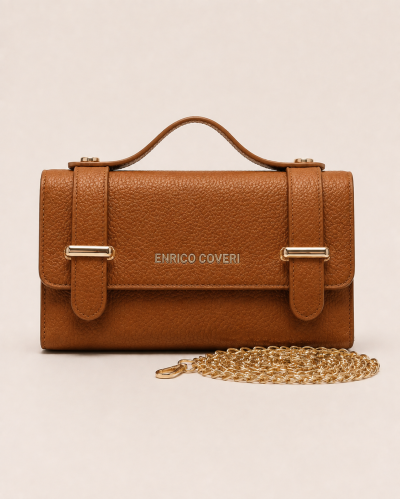 19cm x 10cm - SAC. Enrico Coveri - Cartable & Chaîne Couleur:CH. Camel