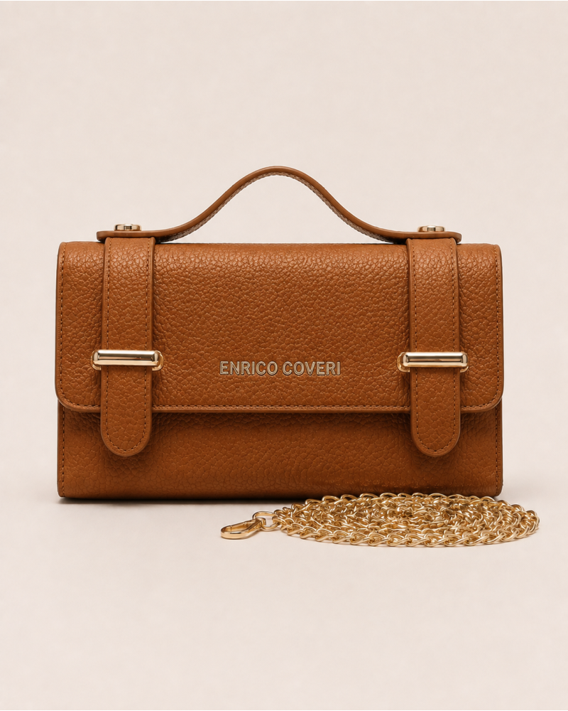 19cm x 10cm - SAC. Enrico Coveri - Cartable & Chaîne Couleur:CH. Camel