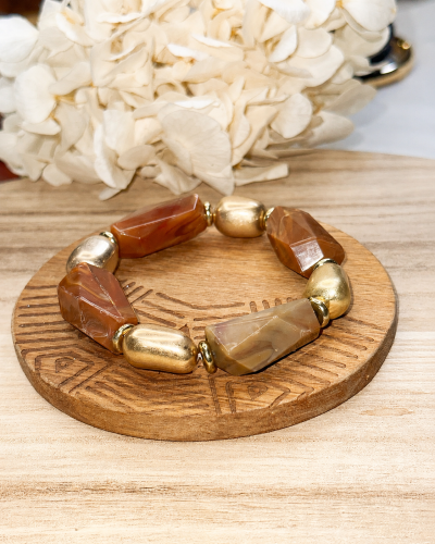 Bracelets Joncs Crème Beige & Doré  Grossiste Bijoux