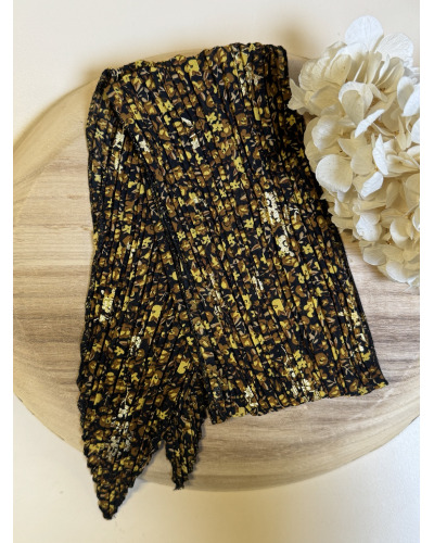 150cm - Foulard Ceinture T. Brill. impr. Trèfles dorés 