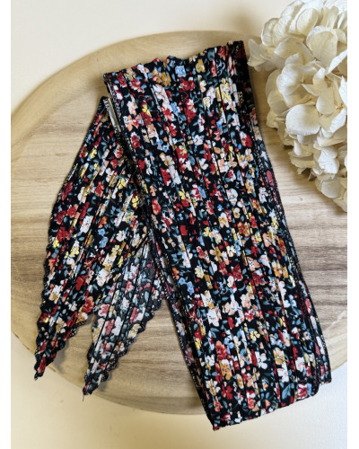 150cm - Foulard Ceinture T. Brill. impr. Trèfles - roses 