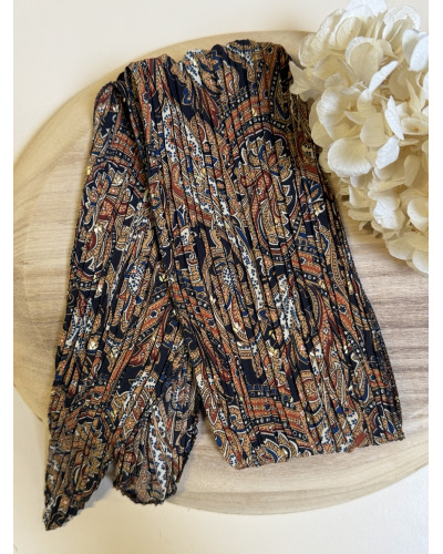 150cm - Foulard Ceinture T. Brill. impr. Cachemire et Léopard 