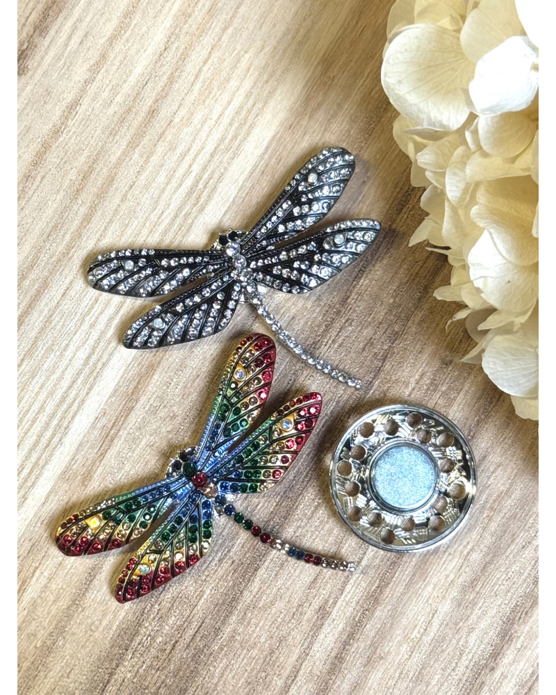 Broche Aimantée Libellule à Strass 