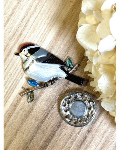Broche Aimantée Oiseau sur Branche 