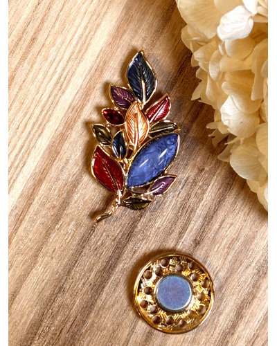 Broche Aimantée Feuillage Multicolore 