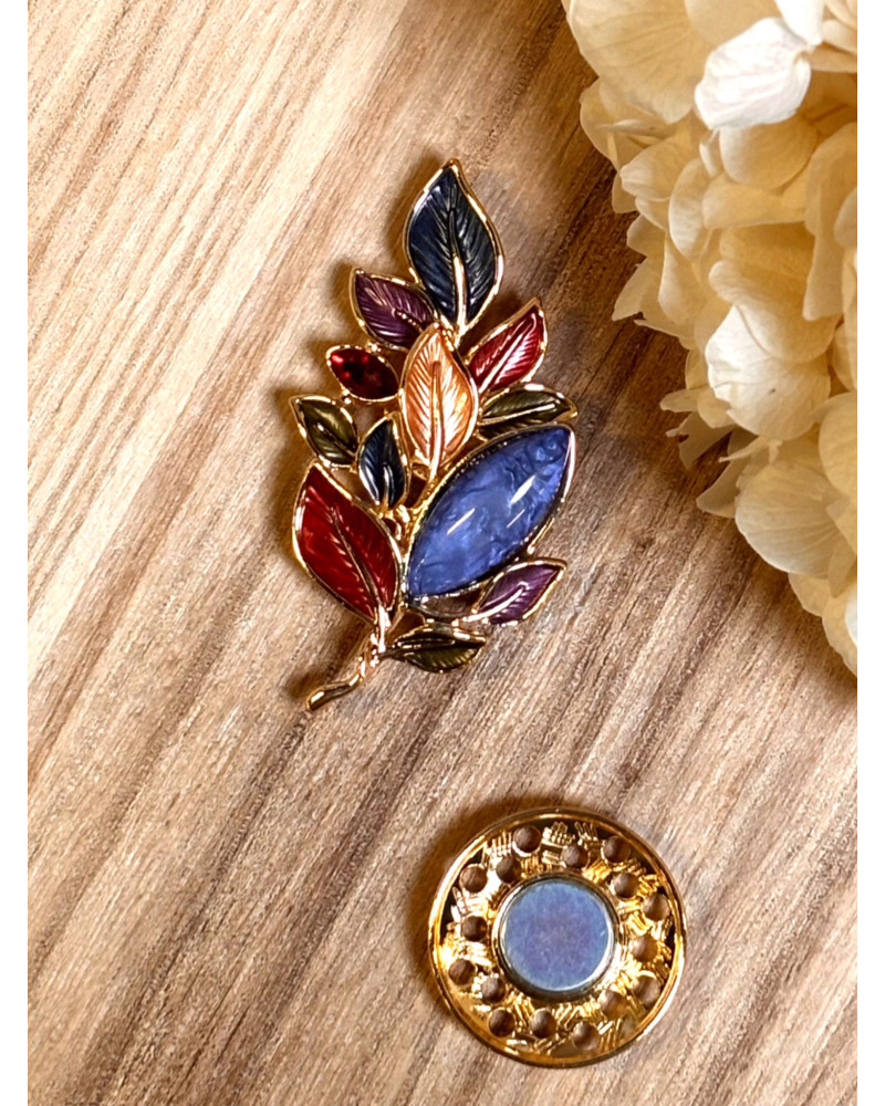 Broche Aimantée Feuillage Multicolore 