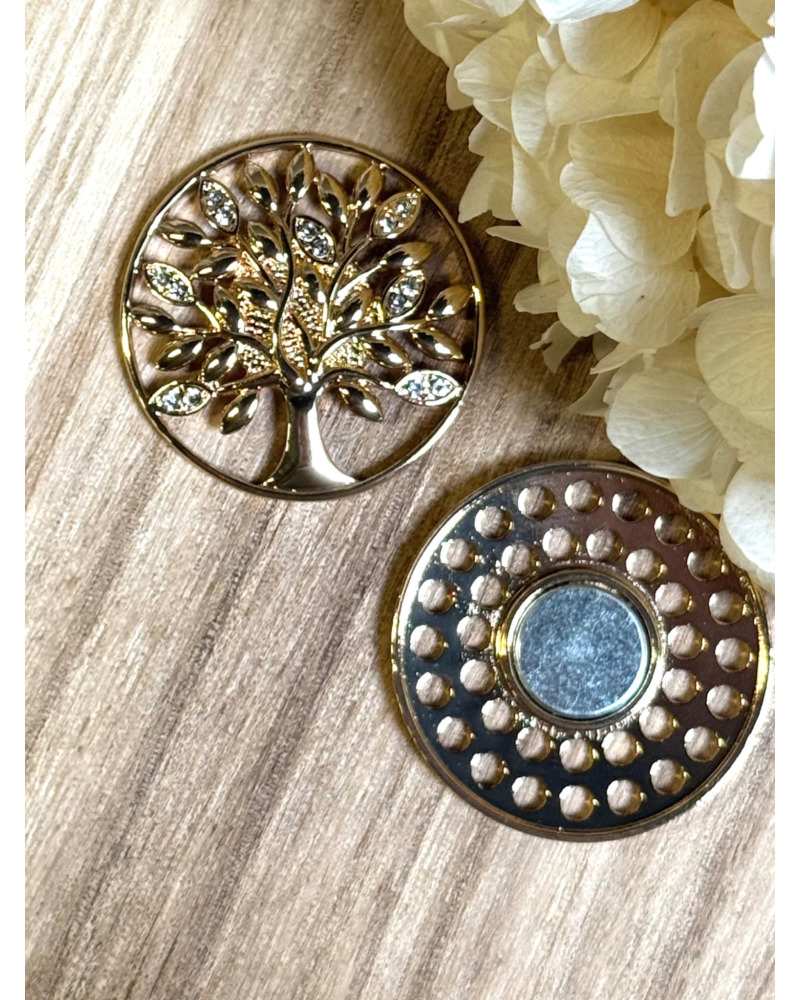 Broche Aimantée Arbre de Vie à Strass 