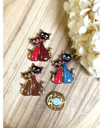 Broche Aimantée Duo de Chats 