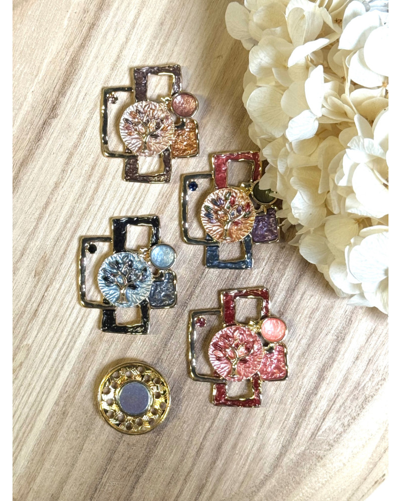 Broche Aimantée Géométrique Arbre de Vie 