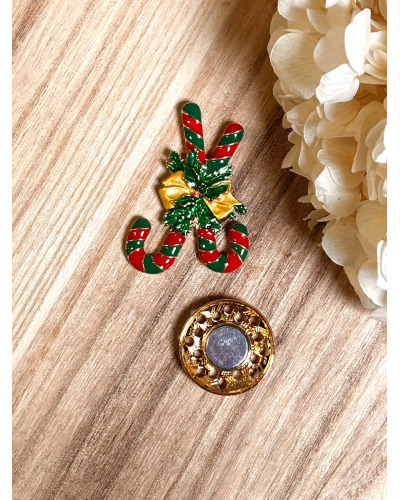 Broche Aimantée Sucre d'Orge de Noël 