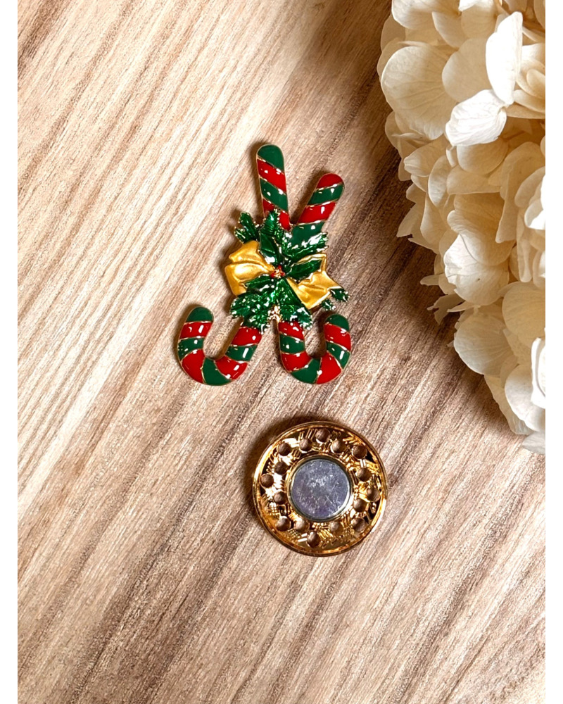 Broche Aimantée Sucre d'Orge de Noël 