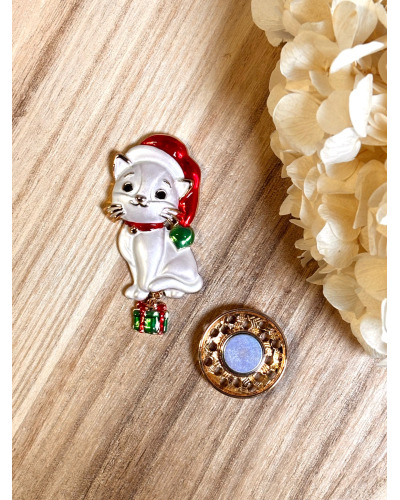 Broche Aimantée Chat de Noël 