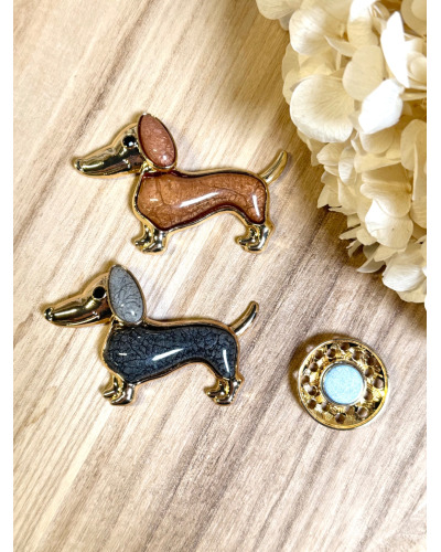 Broche Aimantée Chien Teckel 