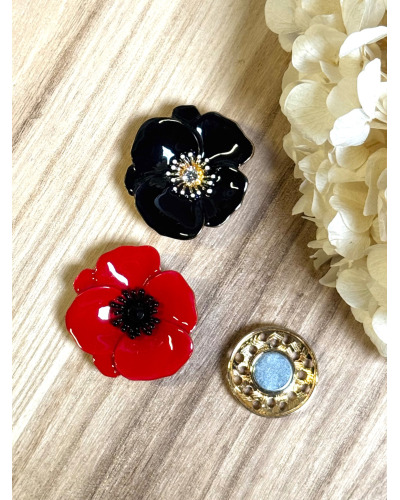 Broche Aimantée Fleur Coquelicot 