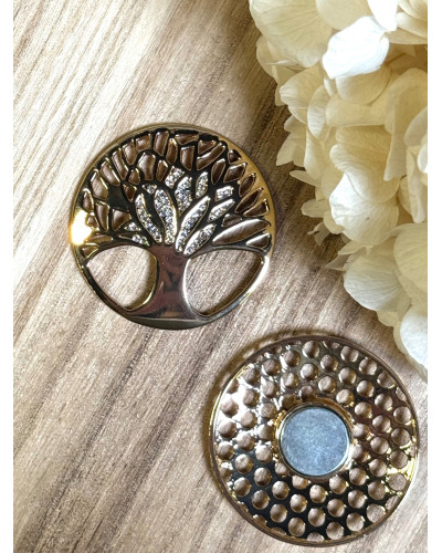 Broche Aimantée Arbre de Vie à Strass 